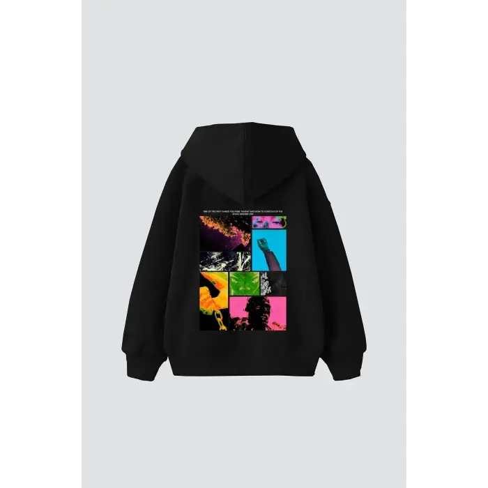 Fırst Space Baskılı Oversize Unisex Siyah