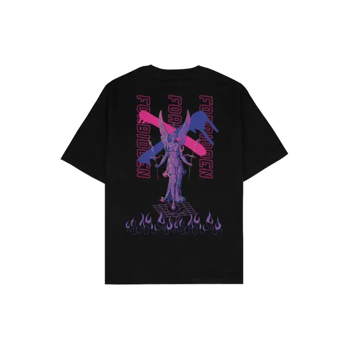 Forbidden Siyah Oversize Unisex T-shirt