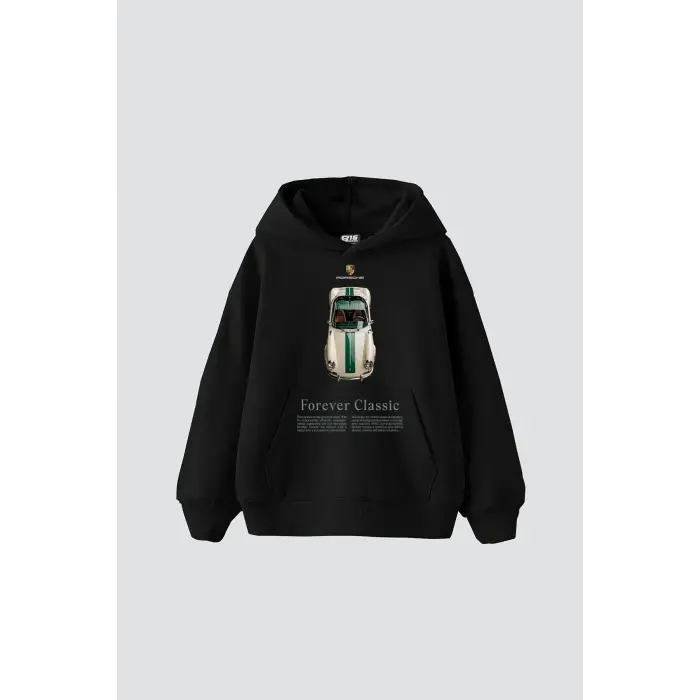 Forever Classic Baskılı Oversize Unisex Siyah