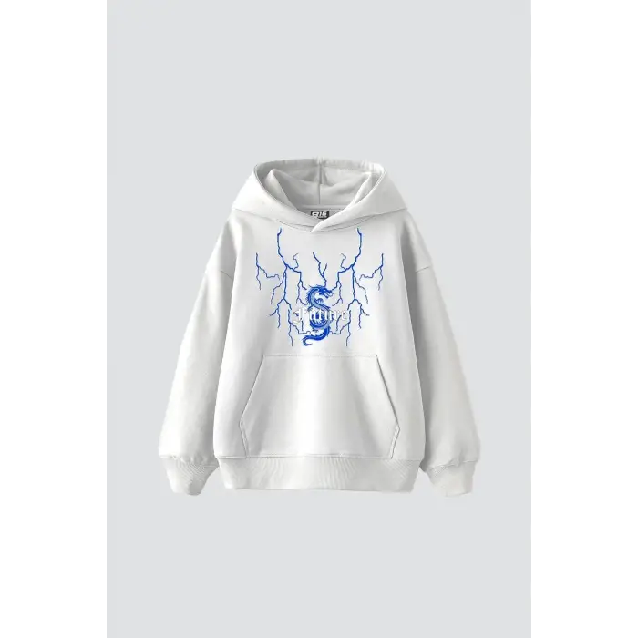 Future Yıldırım Baskılı Oversize Unisex Beyaz