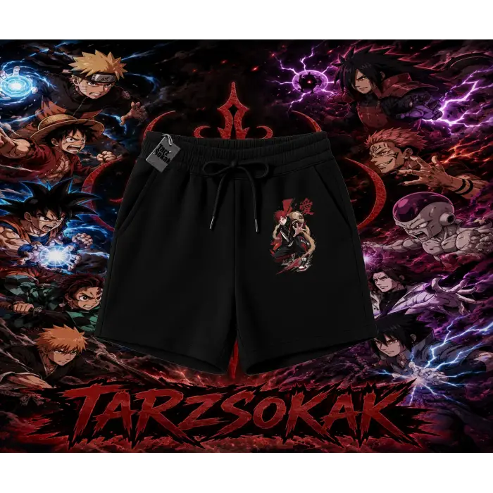 Gaara Naruto Anime Karakteri Unisex Şort Beyaz