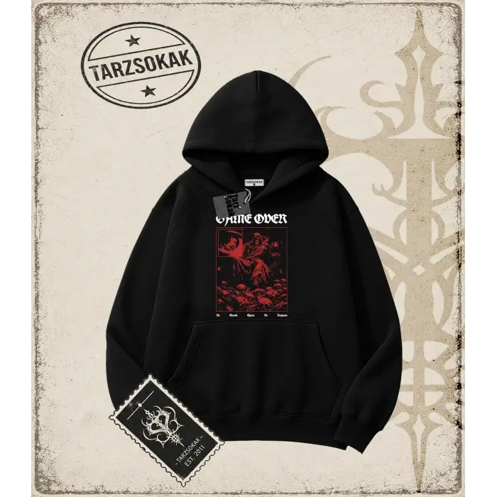GAMEOVER Oversize Unisex Kapşonlu Sweatshirt