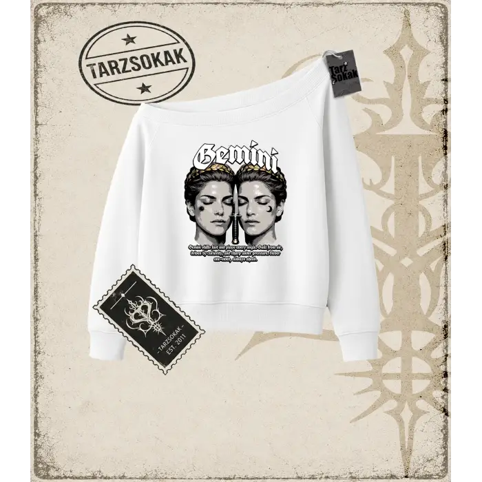 GEMINI Kadın Kayık Yaka Sweatshirt