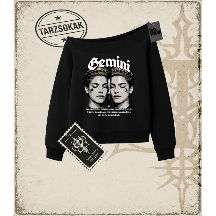 GEMINI Kadın Kayık Yaka Sweatshirt