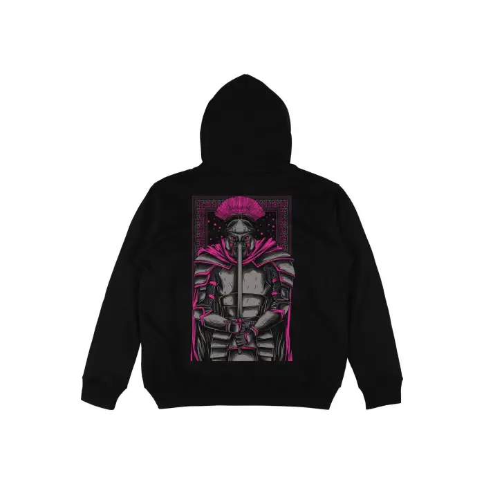 Gladiator Siyah Oversize Unisex Kapüşonlu Sweatshirt Hoodie
