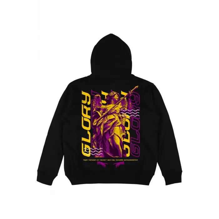Glory Oversize Unisex Kapüşonlu Sweatshirt Hoodie Siyah