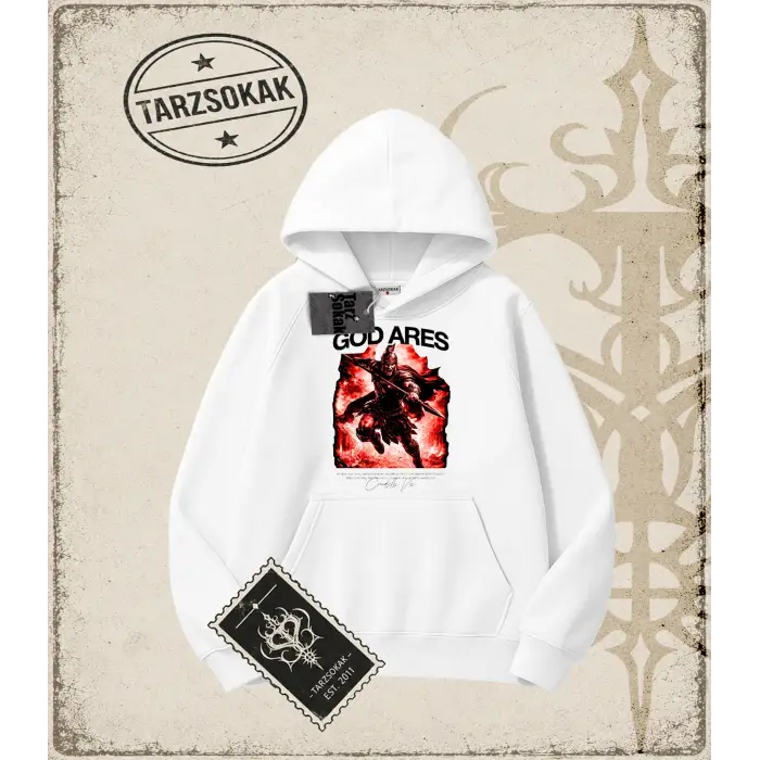 GOD ARES Oversize Unisex Kapşonlu Sweatshirt
