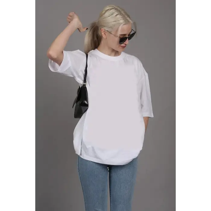 Göğüs Beach Baskılı Oversize Erkek T-Shirt