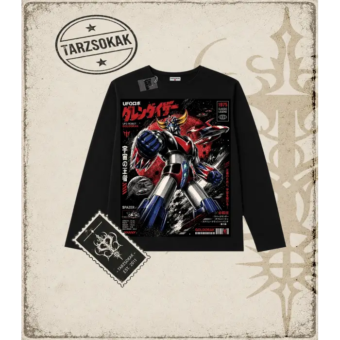 Goldorak Anime Baskılı Long Sleeve