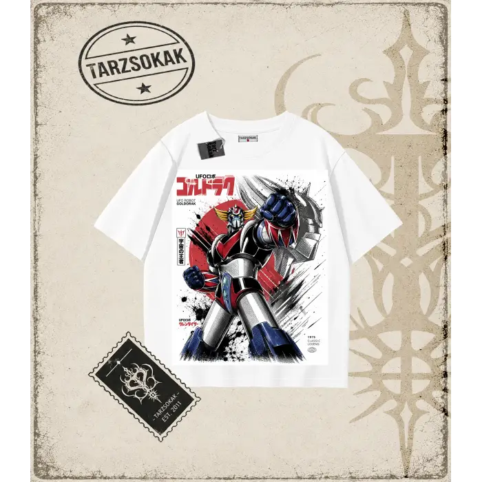 Goldorak Anime Baskılı Oversize Unisex Tişört