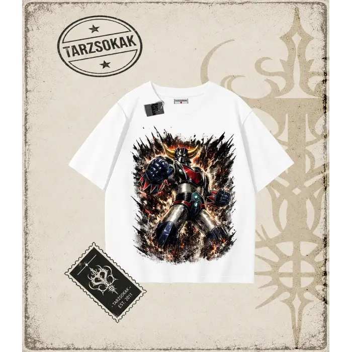 Goldorak Anime Baskılı Oversize Unisex Tişört