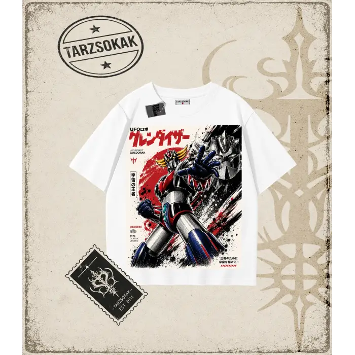 Goldorak Anime Baskılı Oversize Unisex Tişört