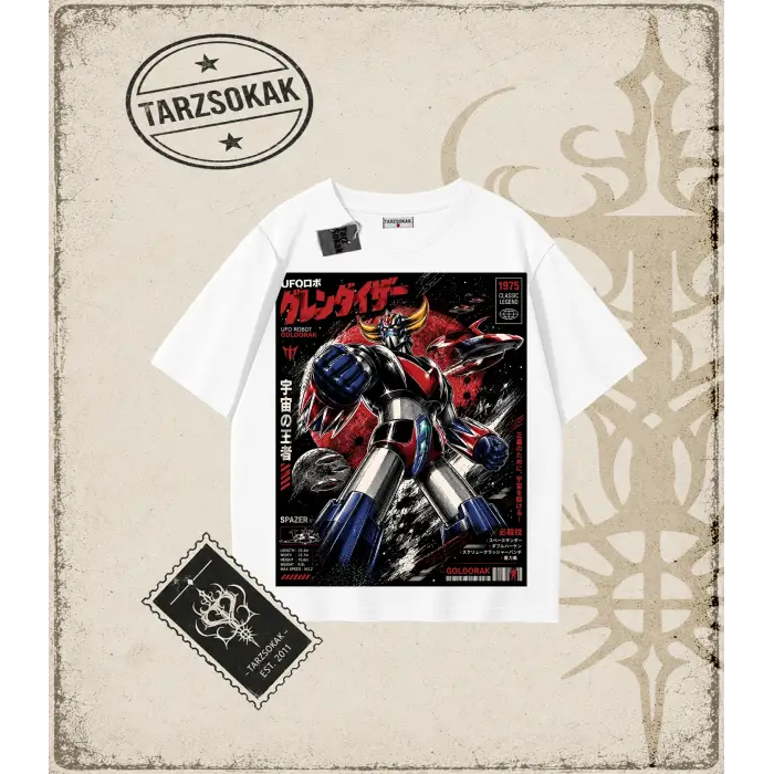 Goldorak Anime Baskılı Oversize Unisex Tişört