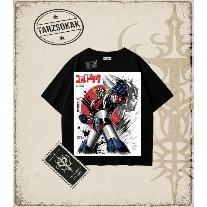 Goldorak Anime Baskılı Oversize Unisex Tişört