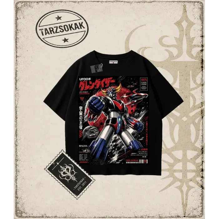 Goldorak Anime Baskılı Oversize Unisex Tişört