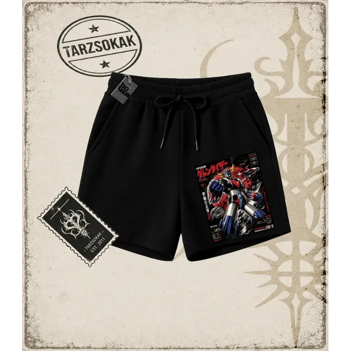 Goldorak Anime Baskılı Unisex Şort