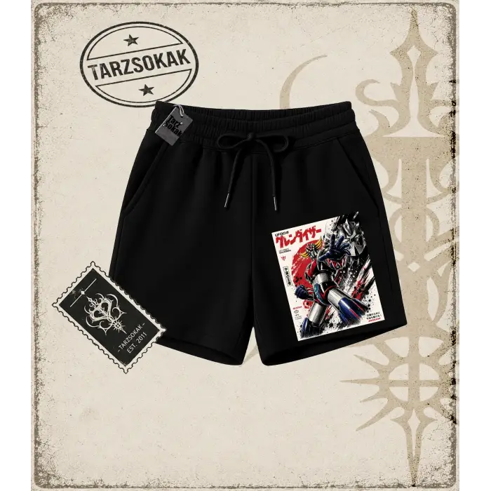 Goldorak Anime Baskılı Unisex Şort