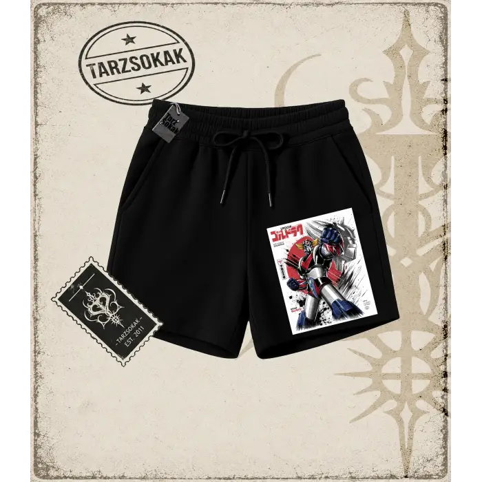 Goldorak Anime Baskılı Unisex Şort