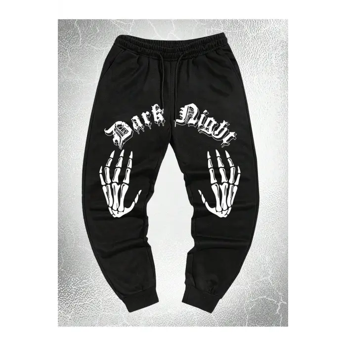 Goth Guys Skeleton Hand Print Eşofman Altı
