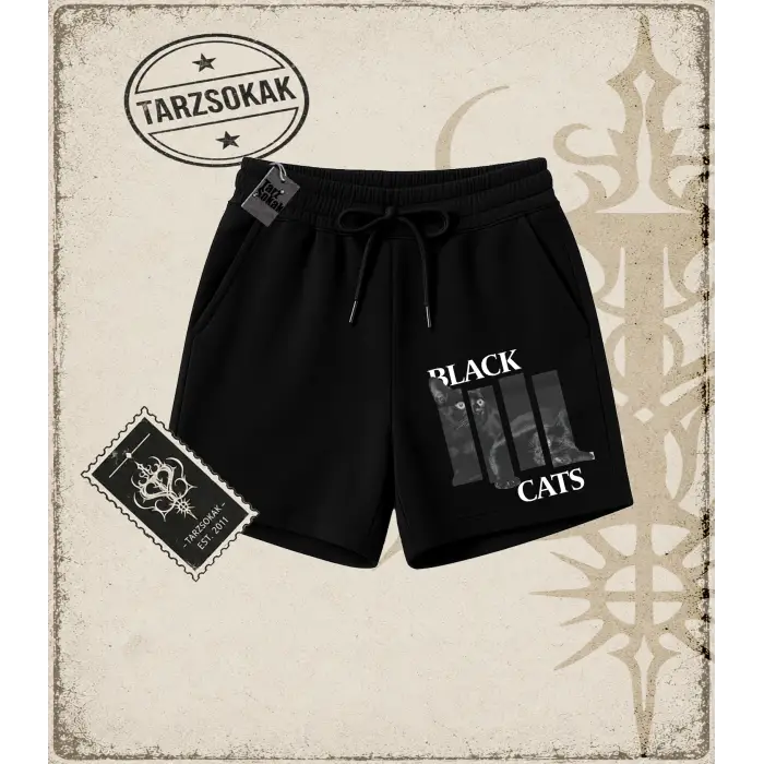 Gotik & Grunge STREETWEAR BLACK CATS Unisex Şort