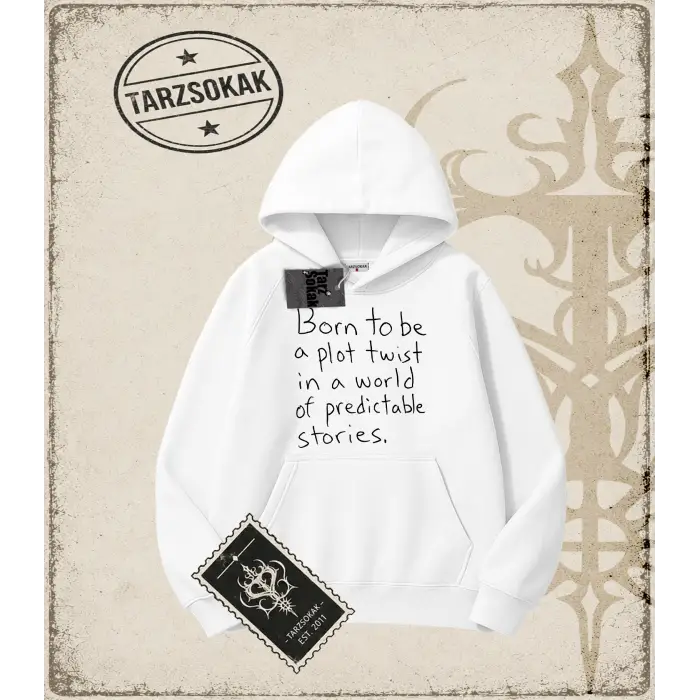 Gotik & Grunge STREETWEAR BORNT TO BE A PLOT  Kapşonlu Sweatshirt