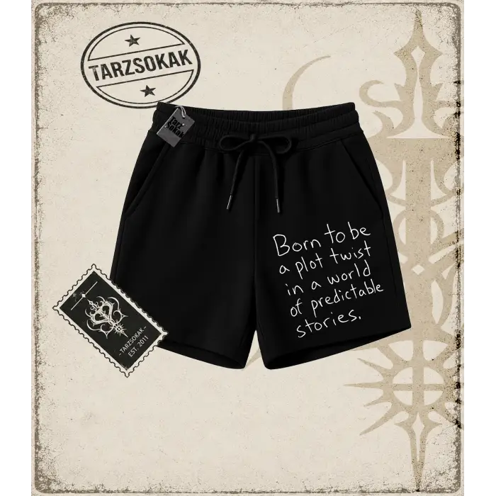 Gotik & Grunge STREETWEAR BORNT TO BE A PLOT  Unisex Şort
