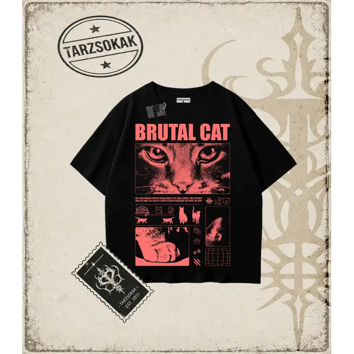 Gotik & Grunge STREETWEAR BRUTAL CAT Tişört
