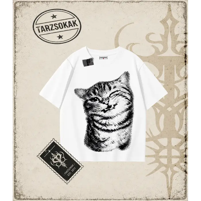 Gotik & Grunge STREETWEAR Cat Gotik Y2K Tişört