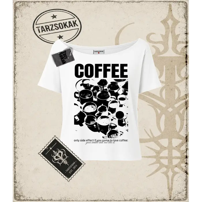 Gotik & Grunge STREETWEAR COFFE DREAM Kayık Yaka Tişört