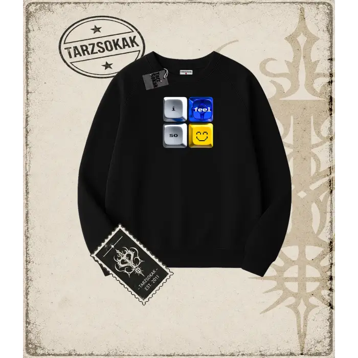 Gotik & Grunge STREETWEAR KEYCAP 1 Bisiklet Yaka Sweatshirt