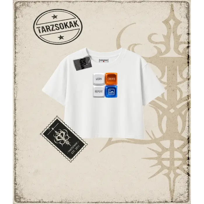 Gotik & Grunge STREETWEAR KEYCAP 4 Crop Tişört