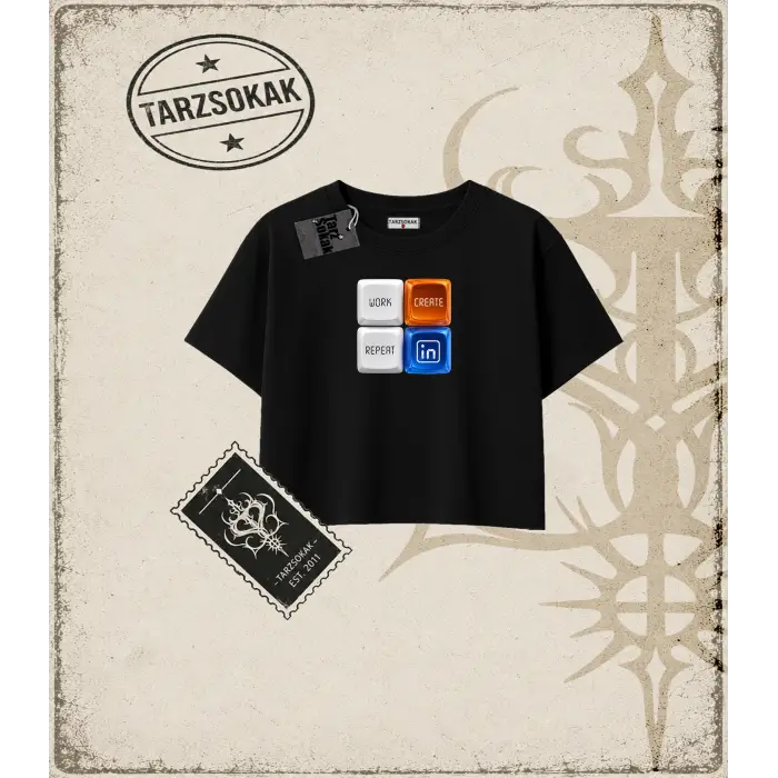 Gotik & Grunge STREETWEAR KEYCAP 4 Crop Tişört