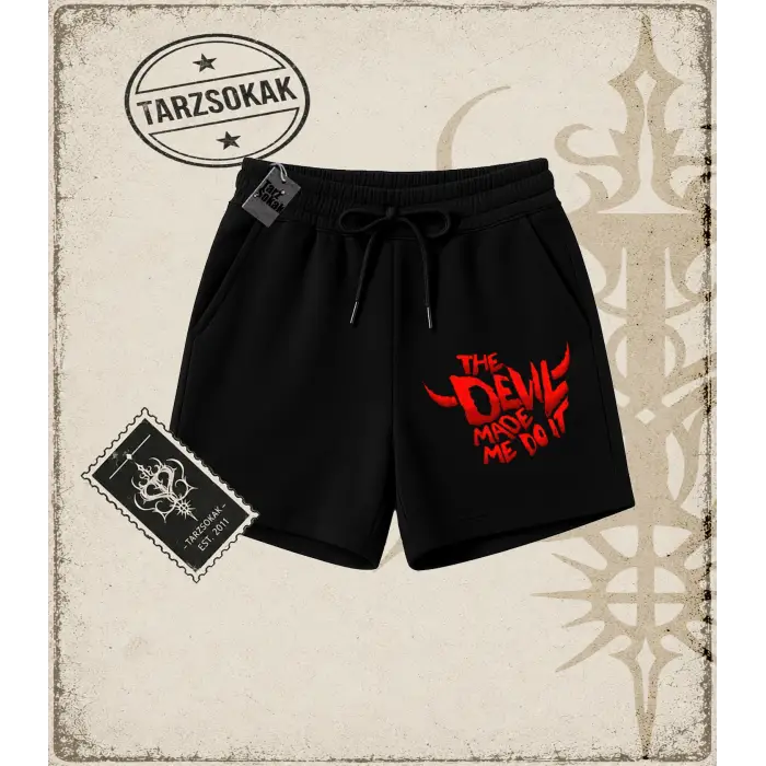 Gotik & Grunge STREETWEAR THE DEVIL MADE ME DO IT Unisex Şort