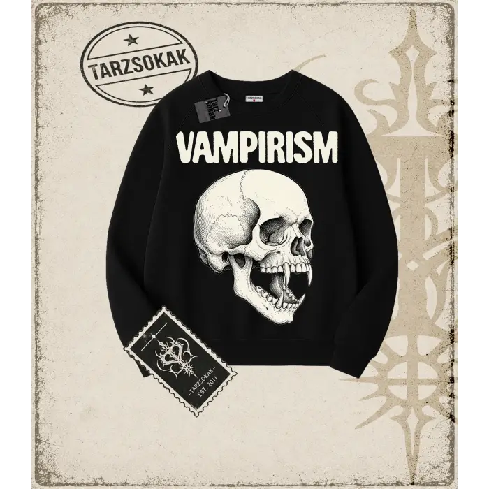 Gotik & Grunge STREETWEAR VAMPIRISM Bisiklet Yaka Sweatshirt