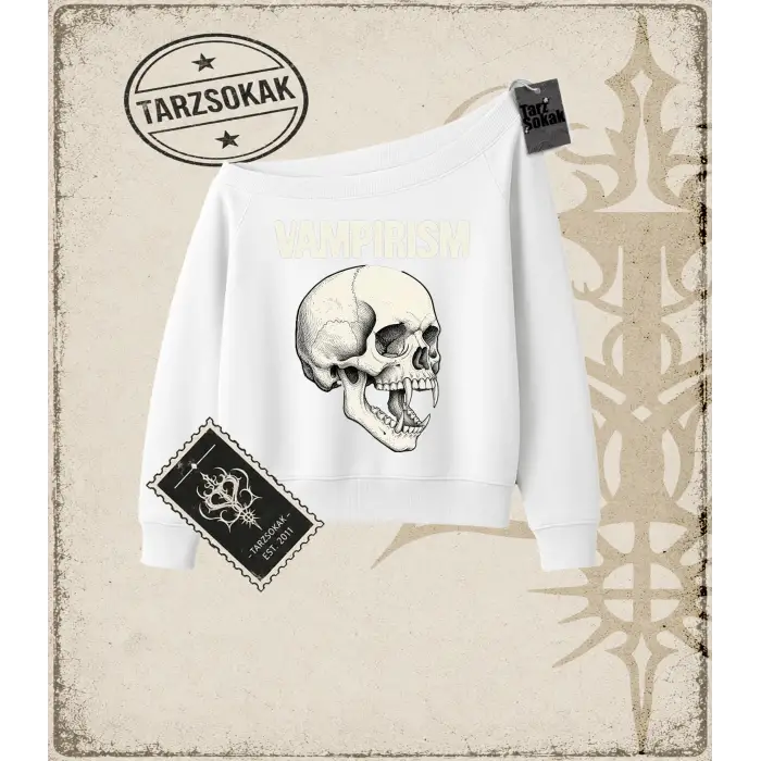 Gotik & Grunge STREETWEAR VAMPIRISM Kayık Yaka Sweatshirt