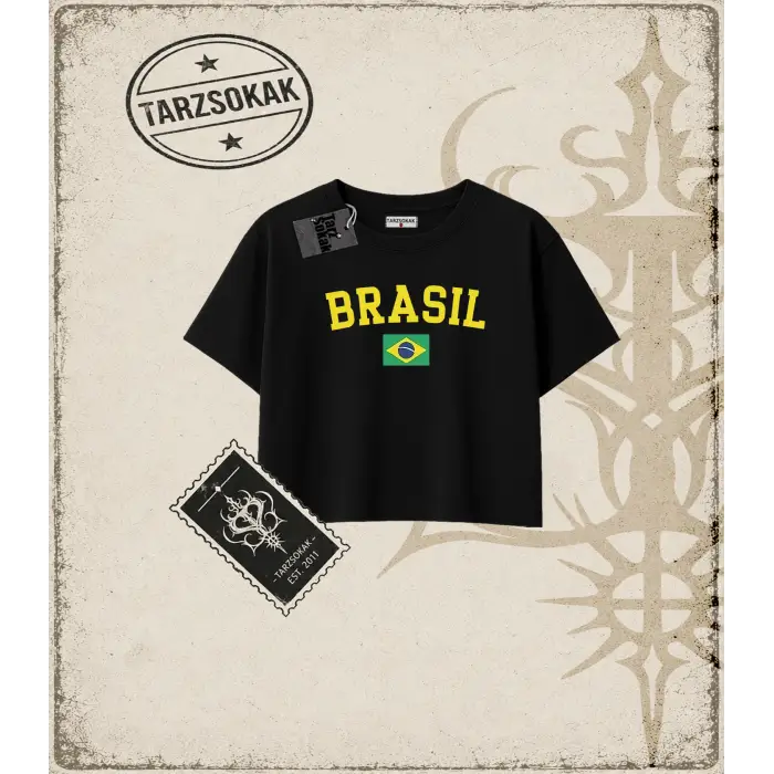 Gotik & Grunge STREETWEAR Vintage Brasil Crop Tişört