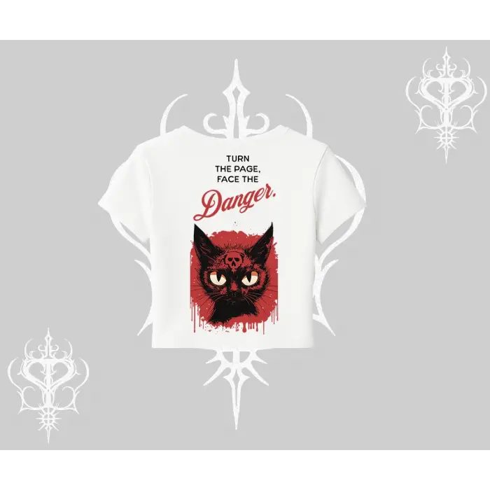 Gotik Kedi Arka Baskılı Babby Tee Tshirt