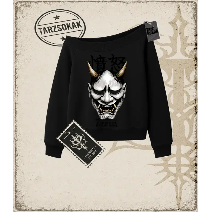 HANNYA   Kadın Kayık Yaka Sweatshirt