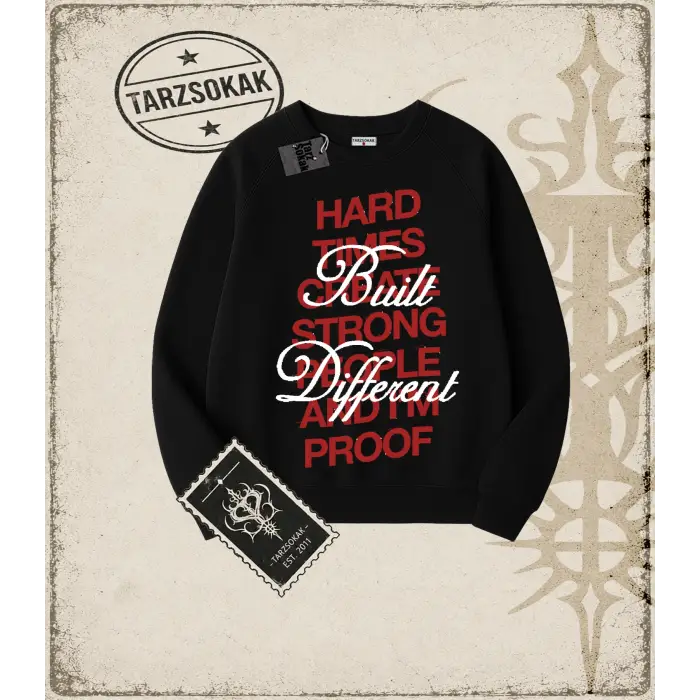 HARD TIMES Oversize Unisex Bisiklet Yaka Sweatshirt