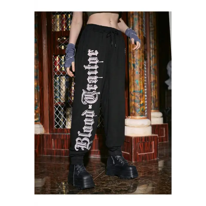 Harry Potter | Letter Graphic Drawstring Waist 4 Mevsim Eşofman