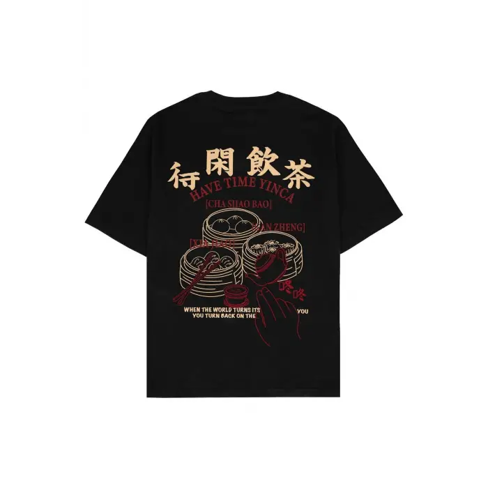 Havetime Siyah Oversize Unisex T-shirt