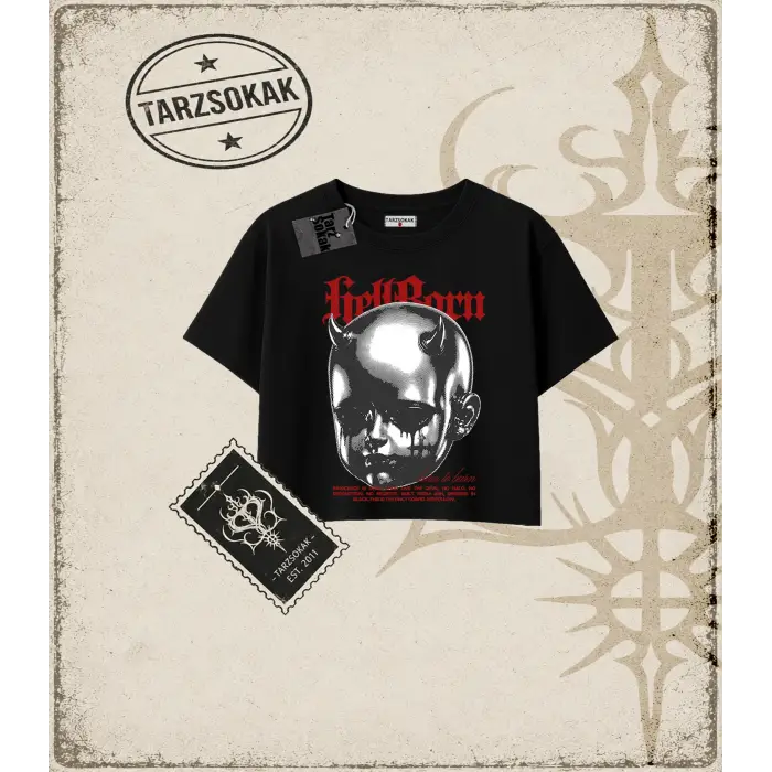 HELLBORN Kadın Crop Tişört