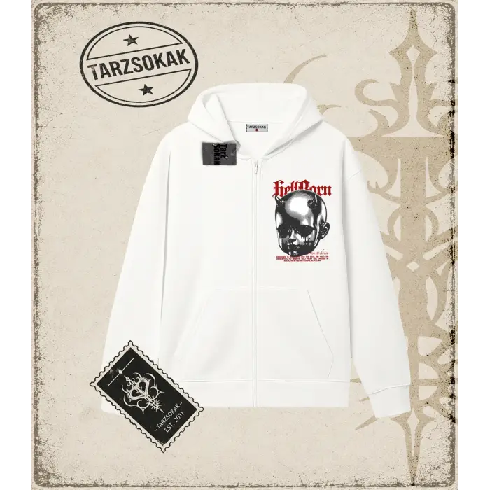 HELLBORN Oversize Unisex Hırka & Çeket Fermuarlı Sweatshirt