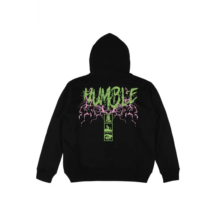 Humble Siyah Oversize Unisex Kapüşonlu Sweatshirt Hoodie