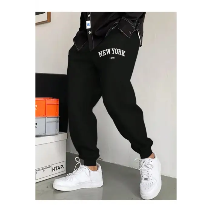 Hypemode Letter Graphic Drawstring Waist Eşofman Altı