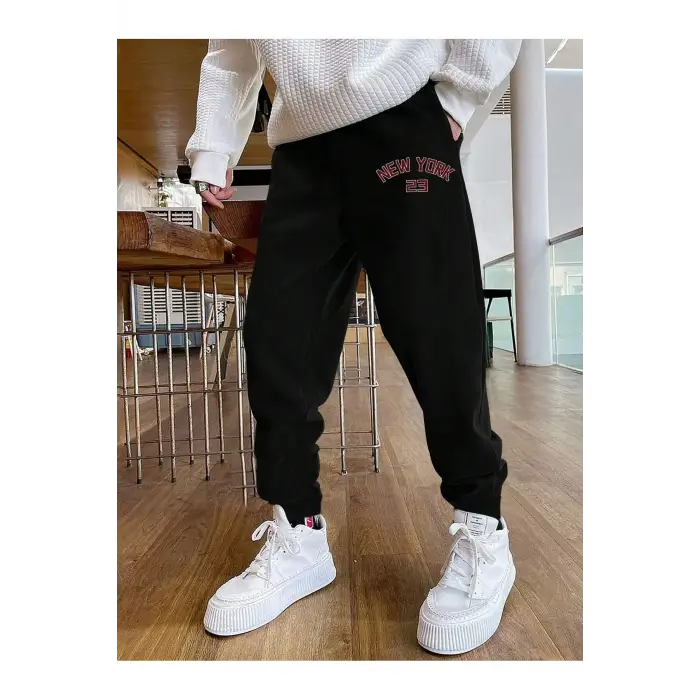 Hypemode Letter Graphic Drawstring Waist Eşofman Altı