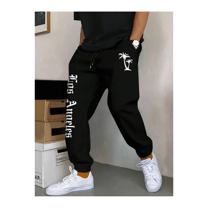 Hypemode Letter Graphic Drawstring Waist Eşofman Altı