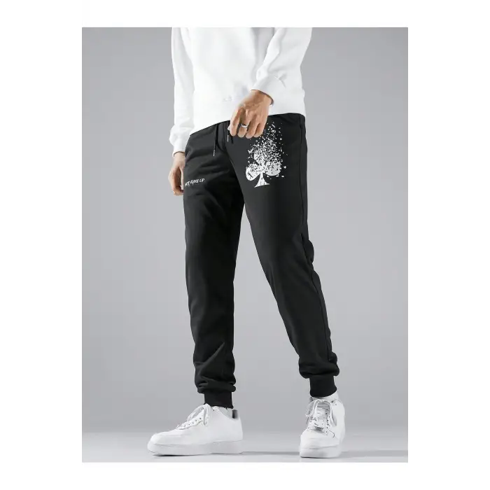 Hypemode Slogan Graphic Drawstring Waist Eşofman Altı