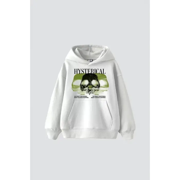 Hysterıcal Baskılı Oversize Unisex Beyaz