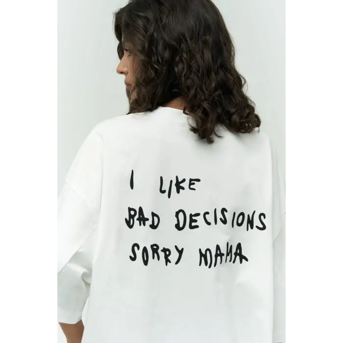 I Like Mama Beyaz Oversize